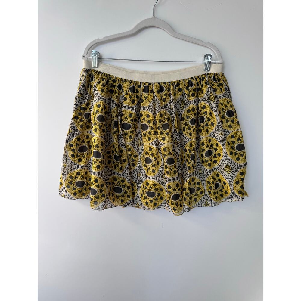 Sea New York skirt printed yellow cotton hearts size 8 spring summer y2k